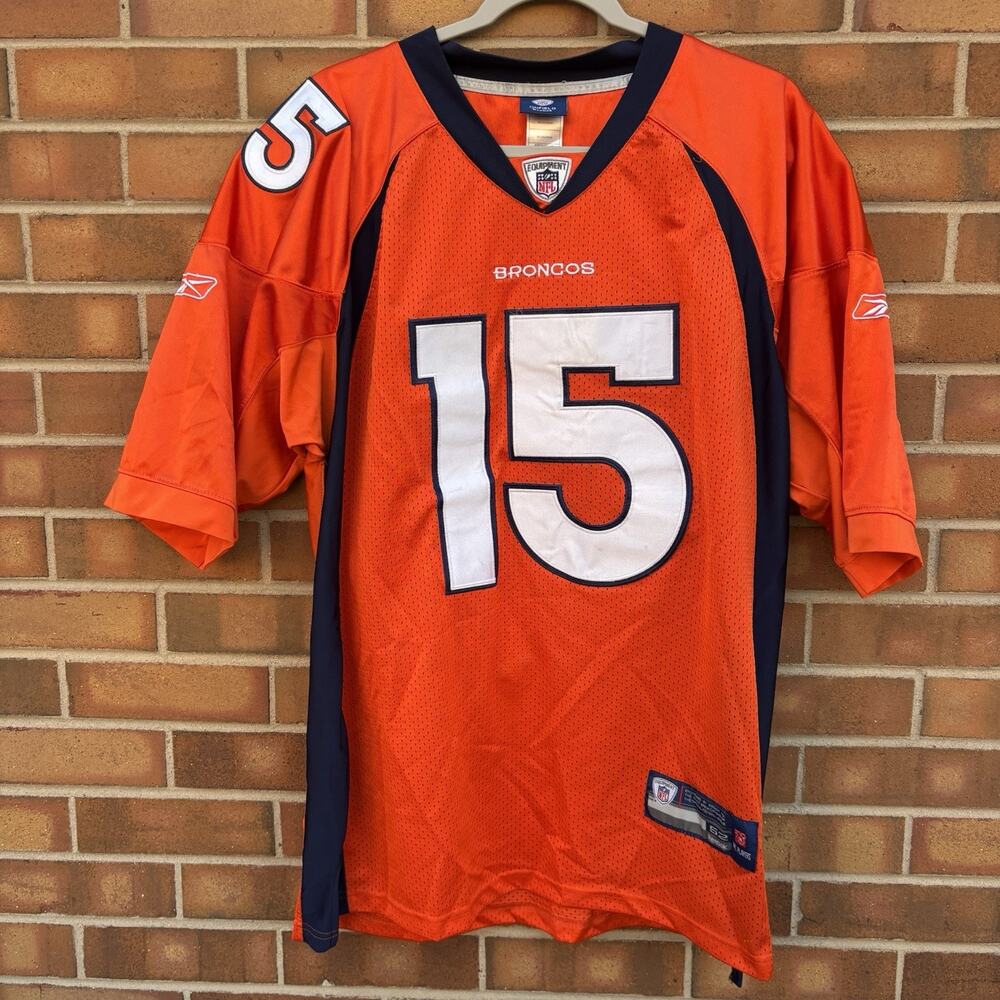 Reebok Tim Tebow Denver Broncos Jersey Mens Size 52 On Field Orange # 15 NFL